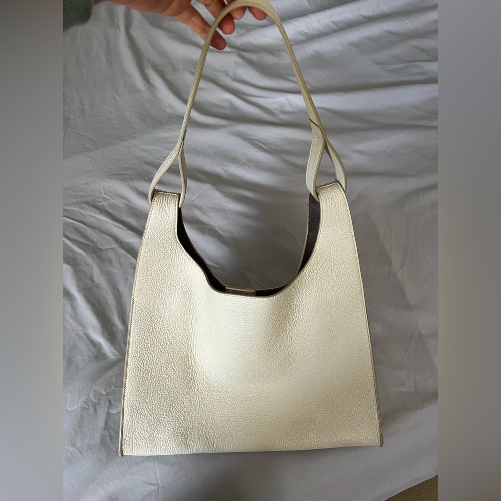 Cuyana Oversized Double Loop Bag in Ecru